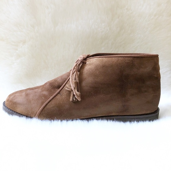 Bottega Veneta Shoes - Bottega Veneta Brown Suede Fur Lined Booties Sz 7